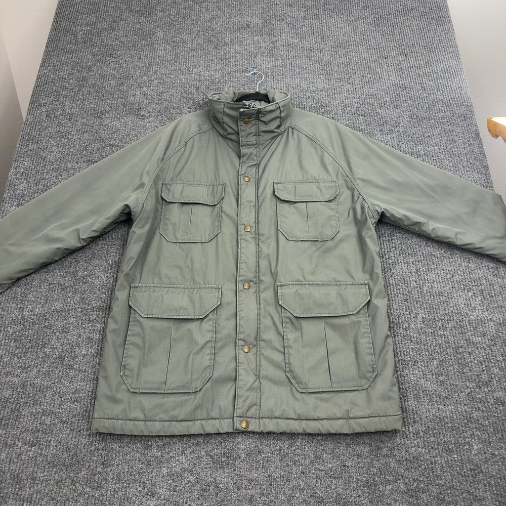 Vintage Woolrich Field Jacket Mens XL Green Utility Four Pocket Coat Gorpcore‎